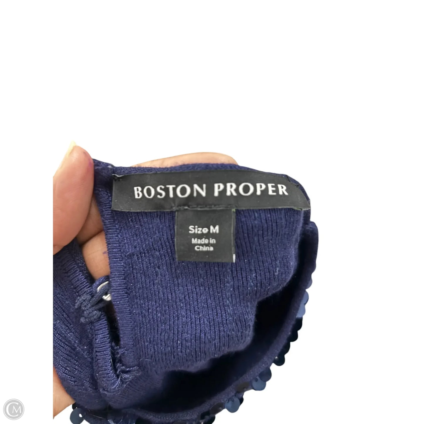 Top Long Sleeve By Boston Proper In Blue, Size: M