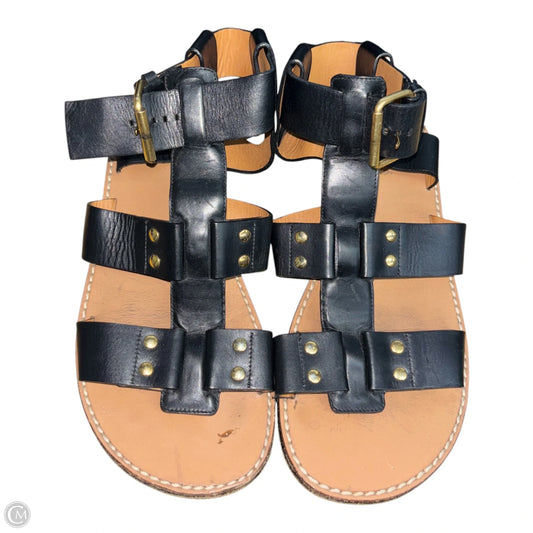 Sandals Luxury Designer By Chloe In Black & Gold