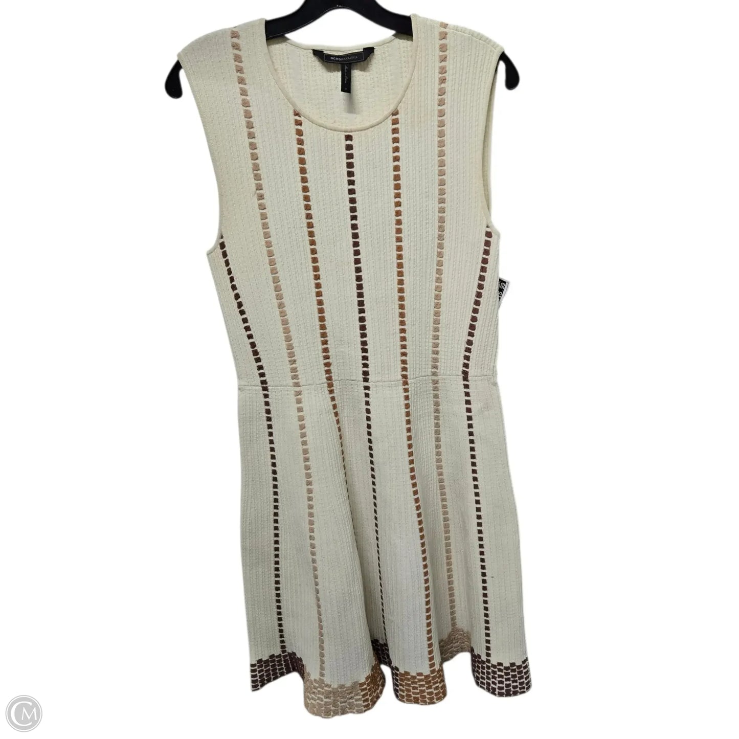 Dress Casual Midi By Bcbgmaxazria In Brown & Tan, Size: M