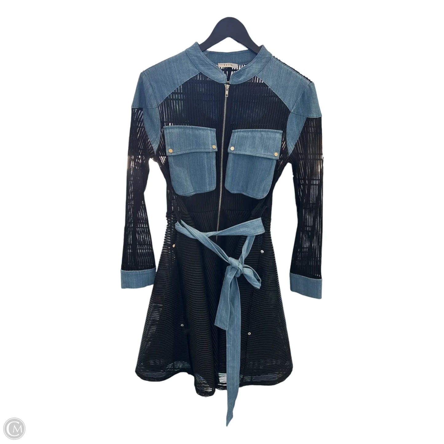Dress Casual Midi By VIOLA In Black & Blue, Size: M