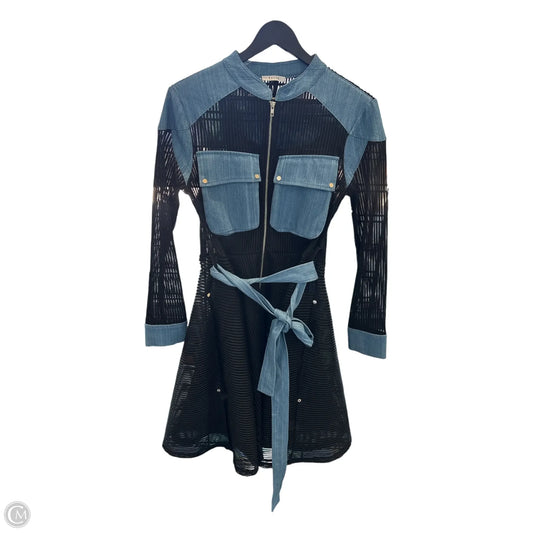 Dress Casual Midi By Clothes Mentor In Black & Blue, Size: M