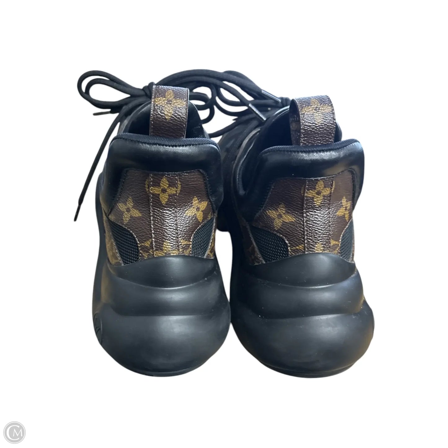 Shoes Luxury Designer By Louis Vuitton In Black & Brown, Size:41