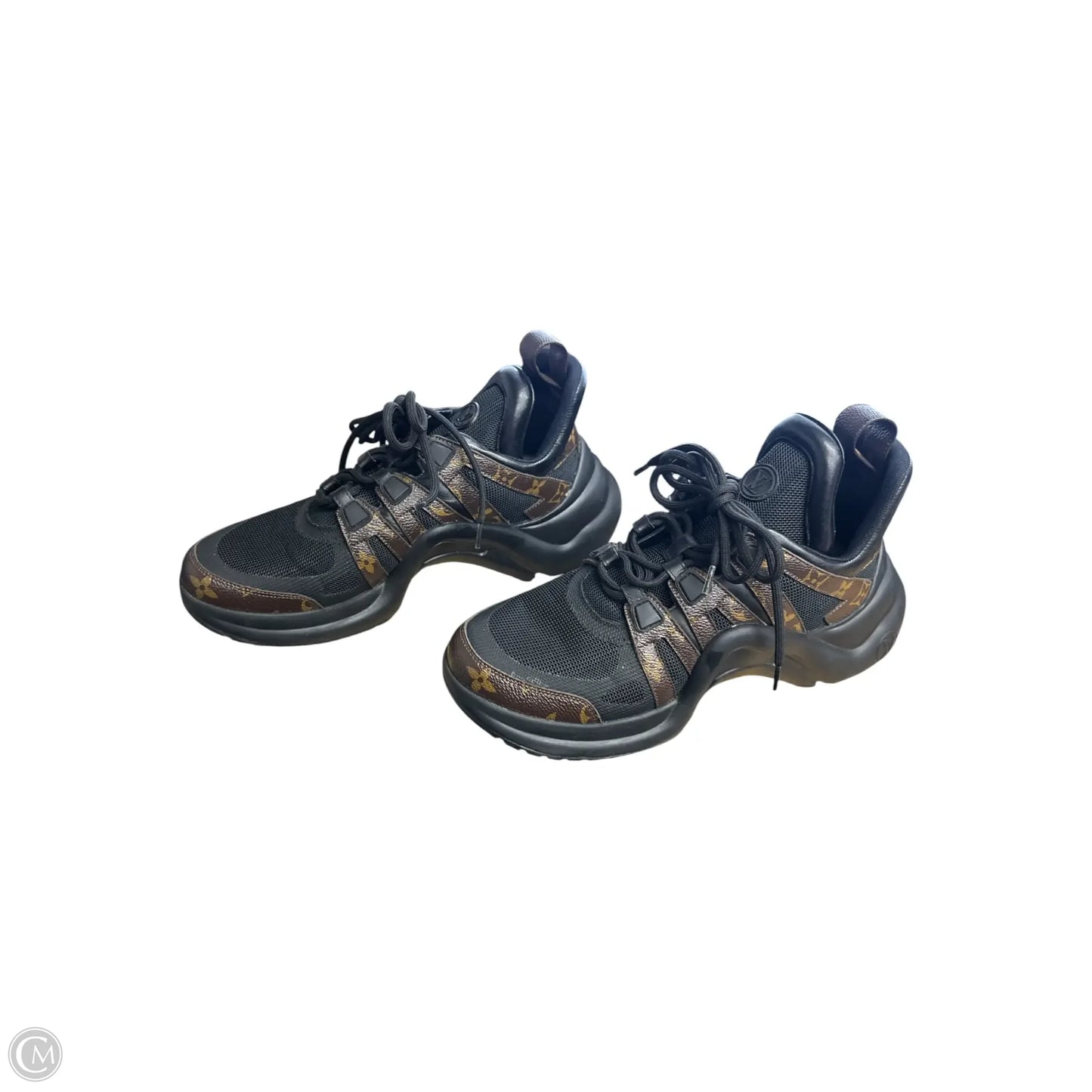 Shoes Luxury Designer By Louis Vuitton In Black & Brown, Size:41