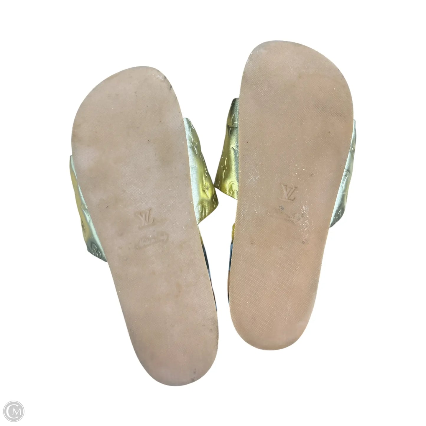 Sandals Luxury Designer By Louis Vuitton In Gold, Size:42