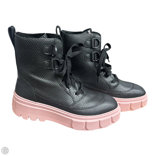 Boots Rain By Sorel In Black & Pink, Size: 10.5