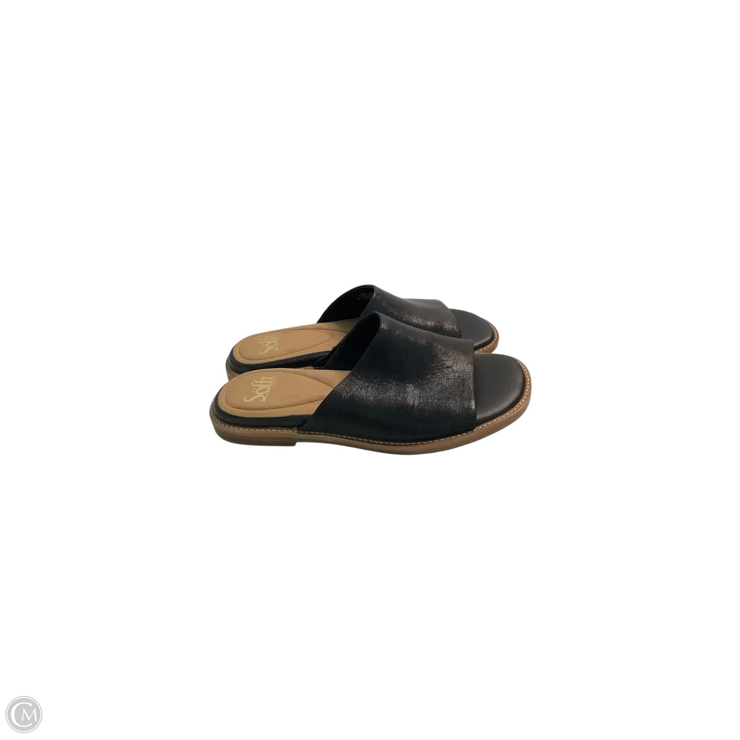 Sandals Flats By Sofft In Black & Tan, Size: 7