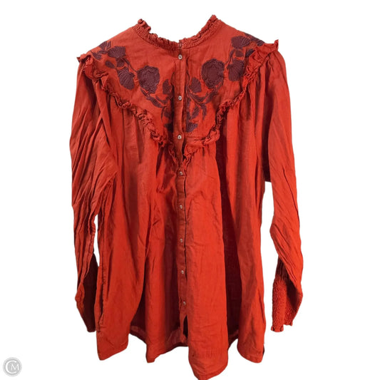 Top Long Sleeve Basic By Free People In Orange, Size: M