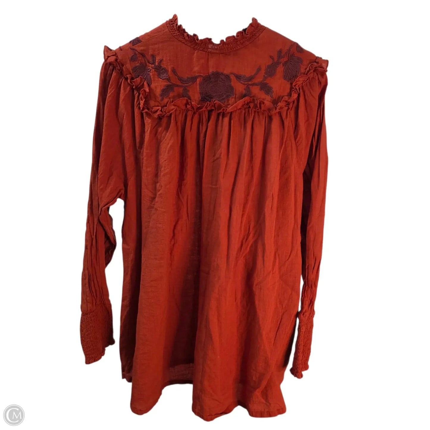 Top Long Sleeve Basic By Free People In Orange, Size: M