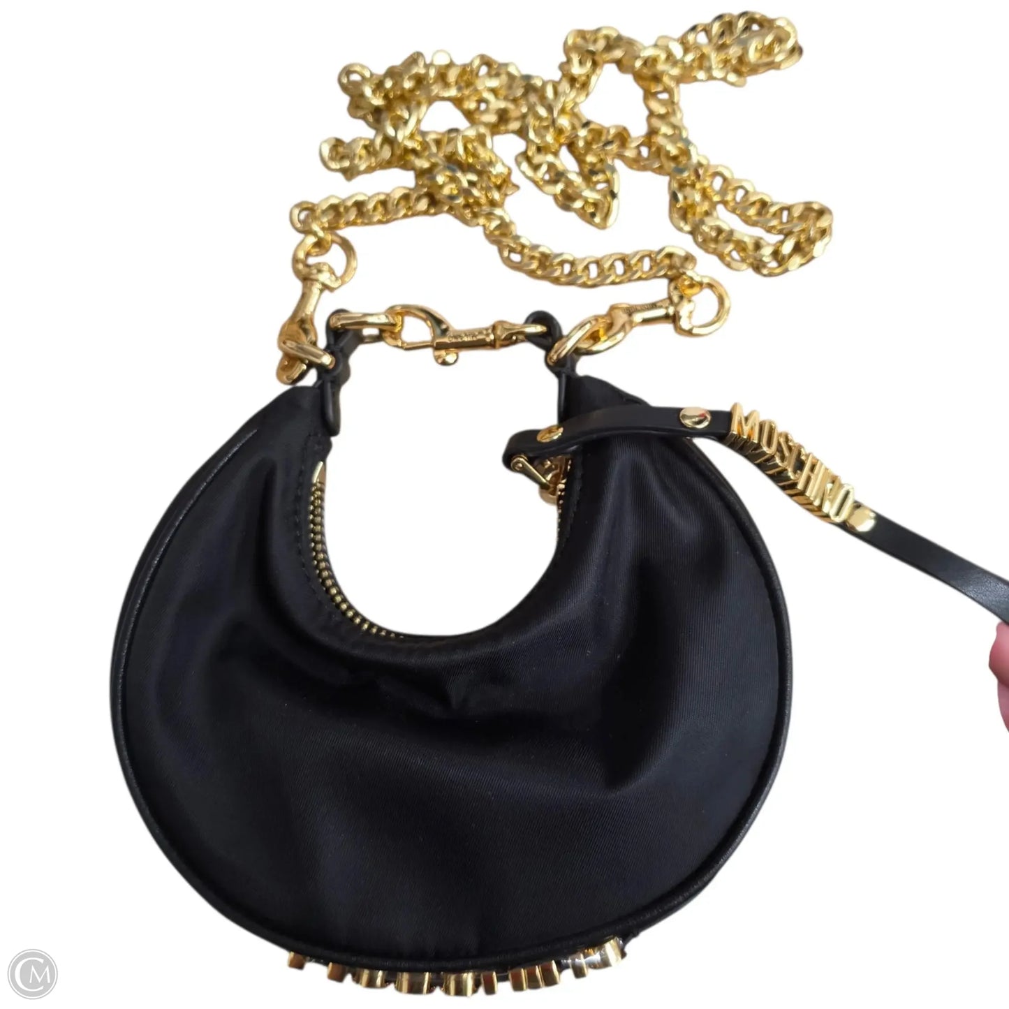 Handbag Luxury Designer By Moschino, Size: Small