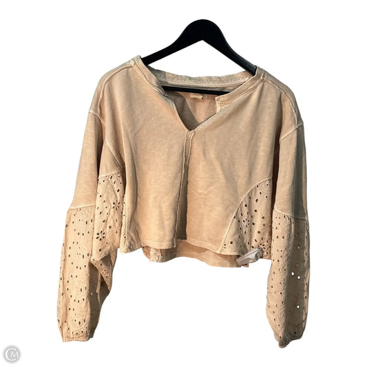 Top Long Sleeve Basic By Pilcro In Beige, Size: S