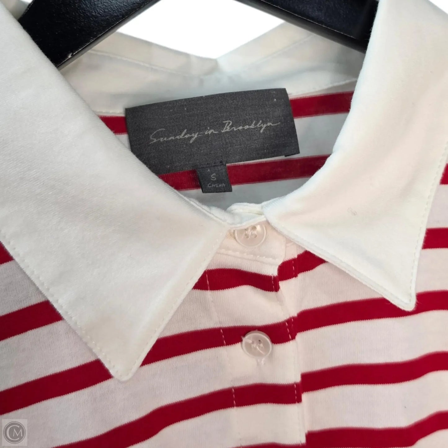 Top Long Sleeve Basic By Sunday In Brooklyn In Red & White, Size: S