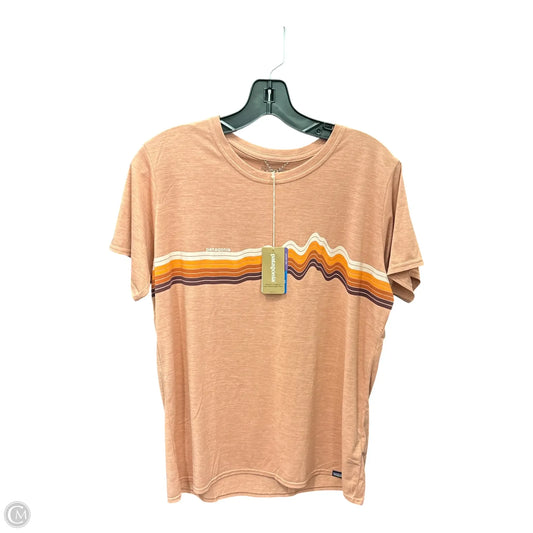Athletic Top Short Sleeve By Patagonia In Peach, Size: L