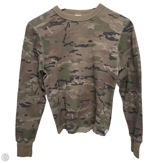 Top Long Sleeve Basic By Tna In Camouflage Print, Size: Xxs