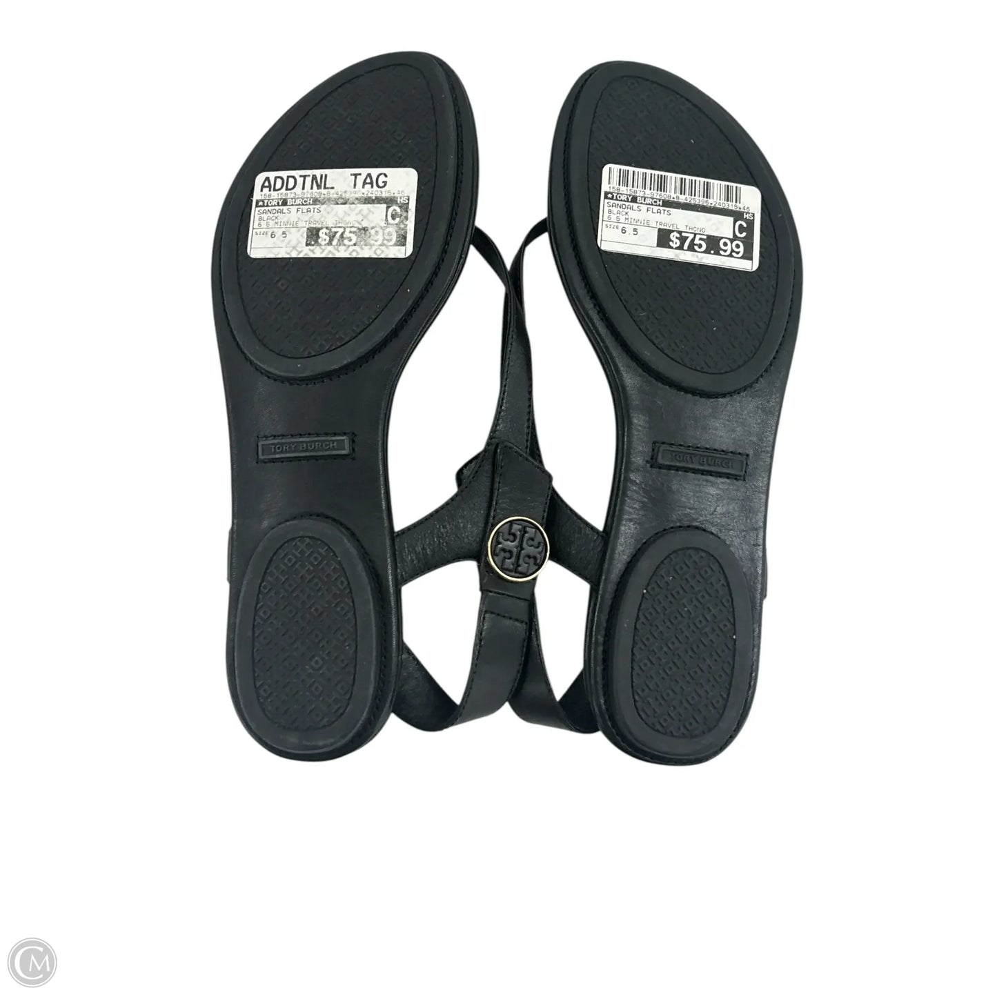 Sandals Flats By Tory Burch In Black, Size: 6.5