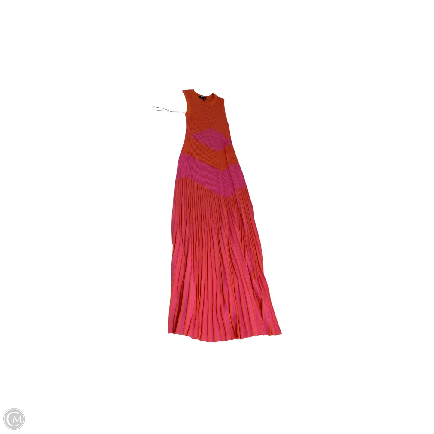 Dress Party Long By Clothes Mentor In Orange & Pink, Size: L