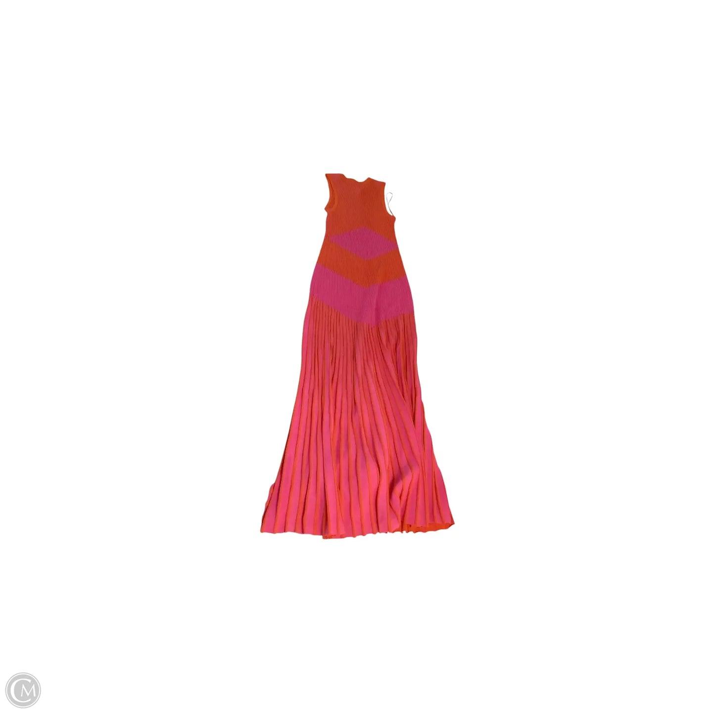 Dress Party Long By Clothes Mentor In Orange & Pink, Size: L