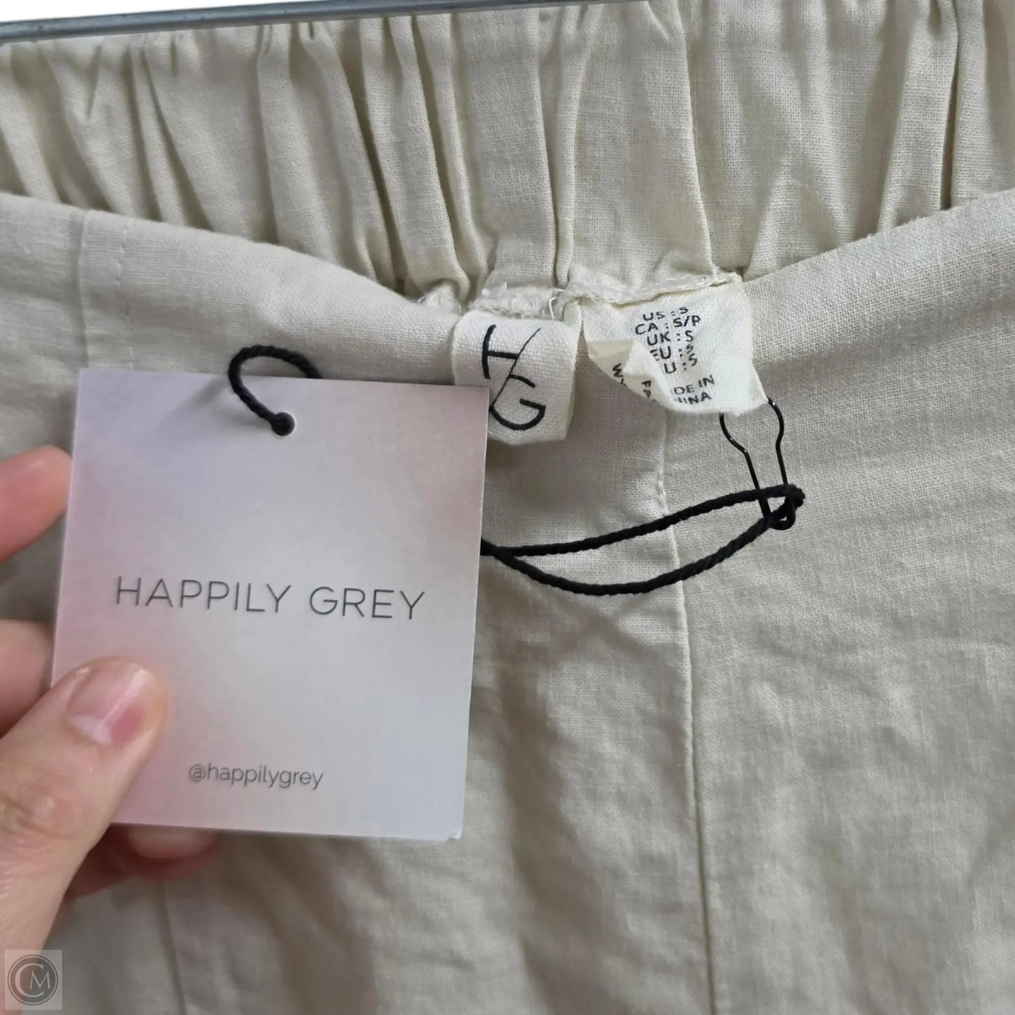 Pants Linen By Happily Grey In Cream, Size: S