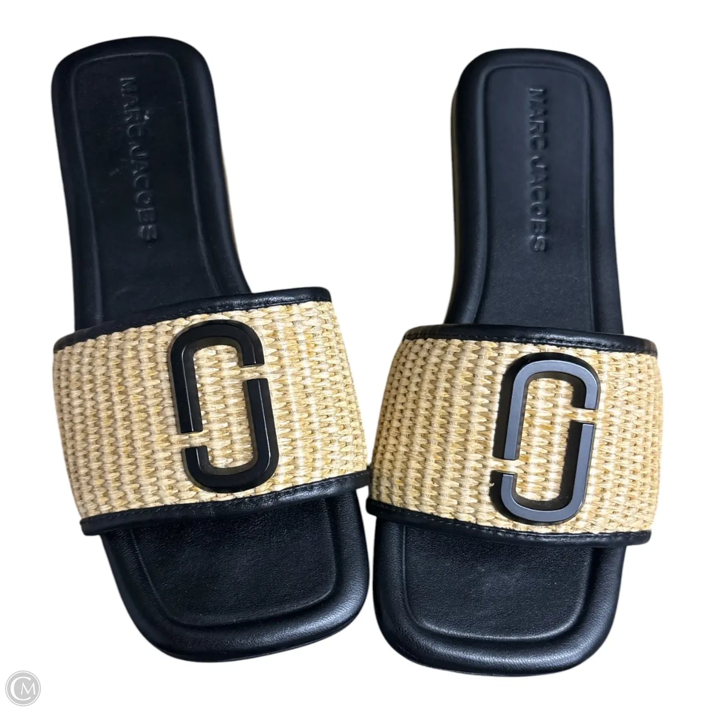 Sandals Luxury Designer By Marc Jacobs In Black & Tan, Size: 6