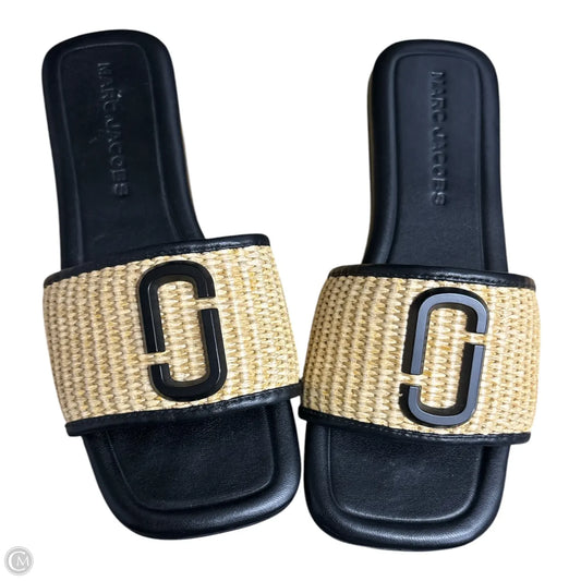 Sandals Luxury Designer By Marc Jacobs In Black & Tan, Size: 6