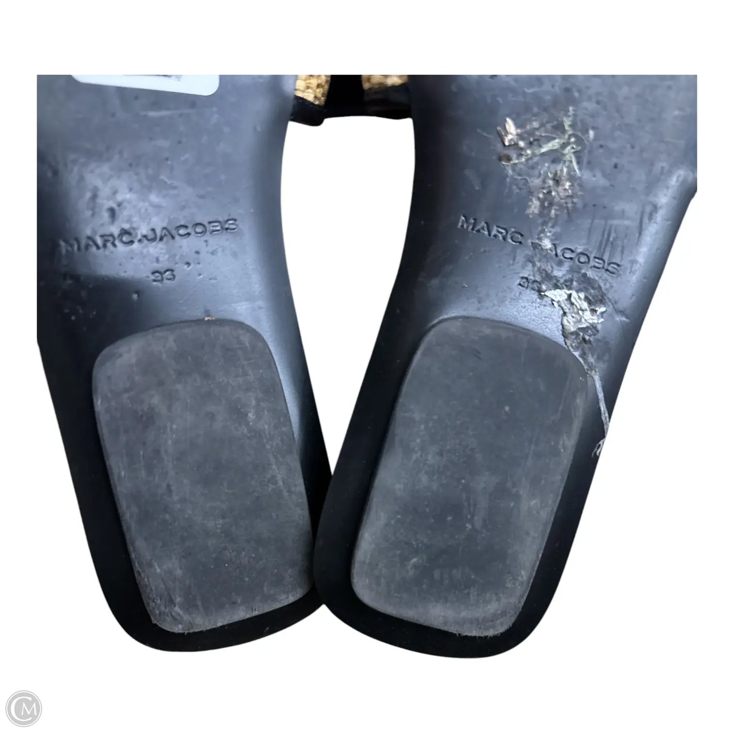 Sandals Luxury Designer By Marc Jacobs In Black & Tan, Size: 6