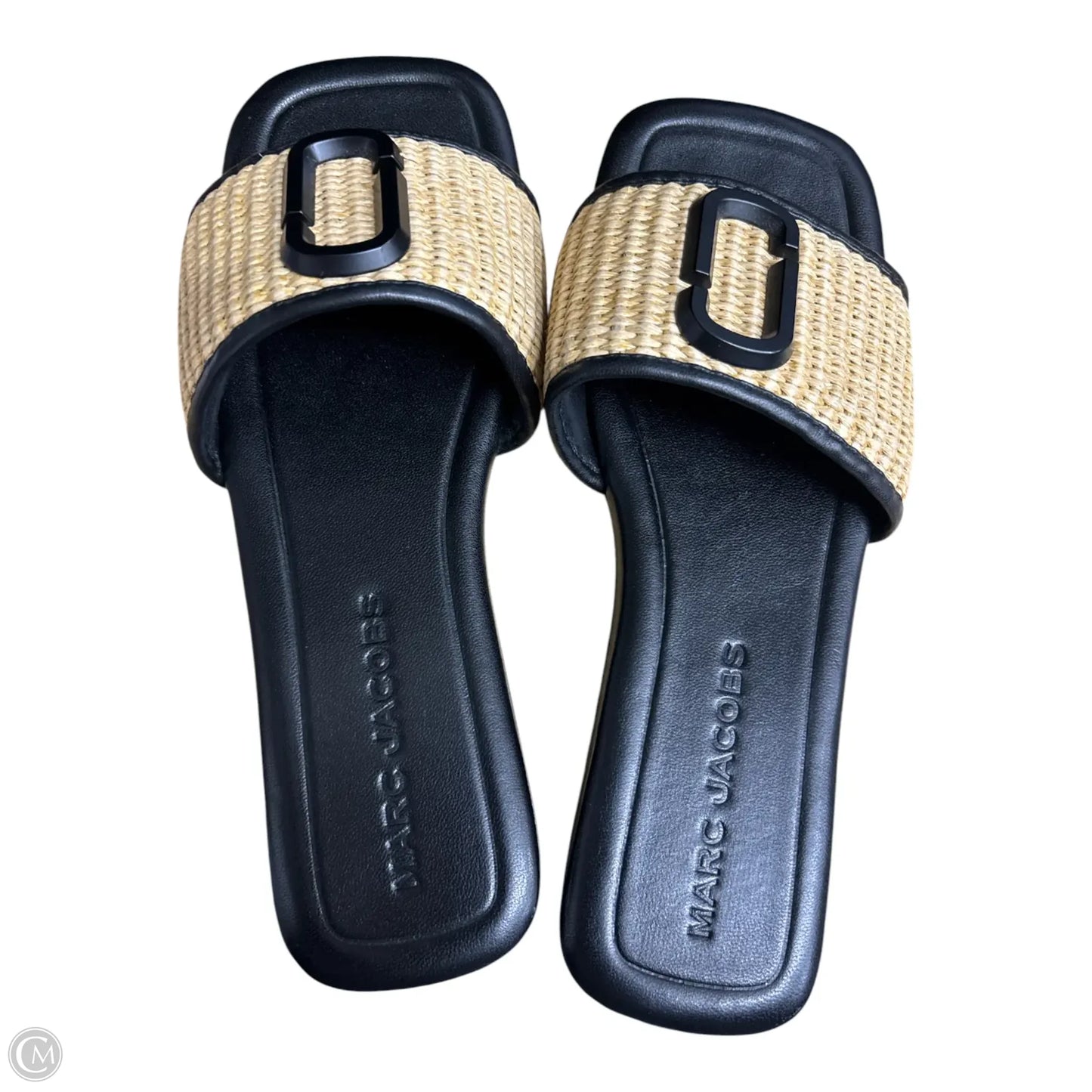 Sandals Luxury Designer By Marc Jacobs In Black & Tan, Size: 6