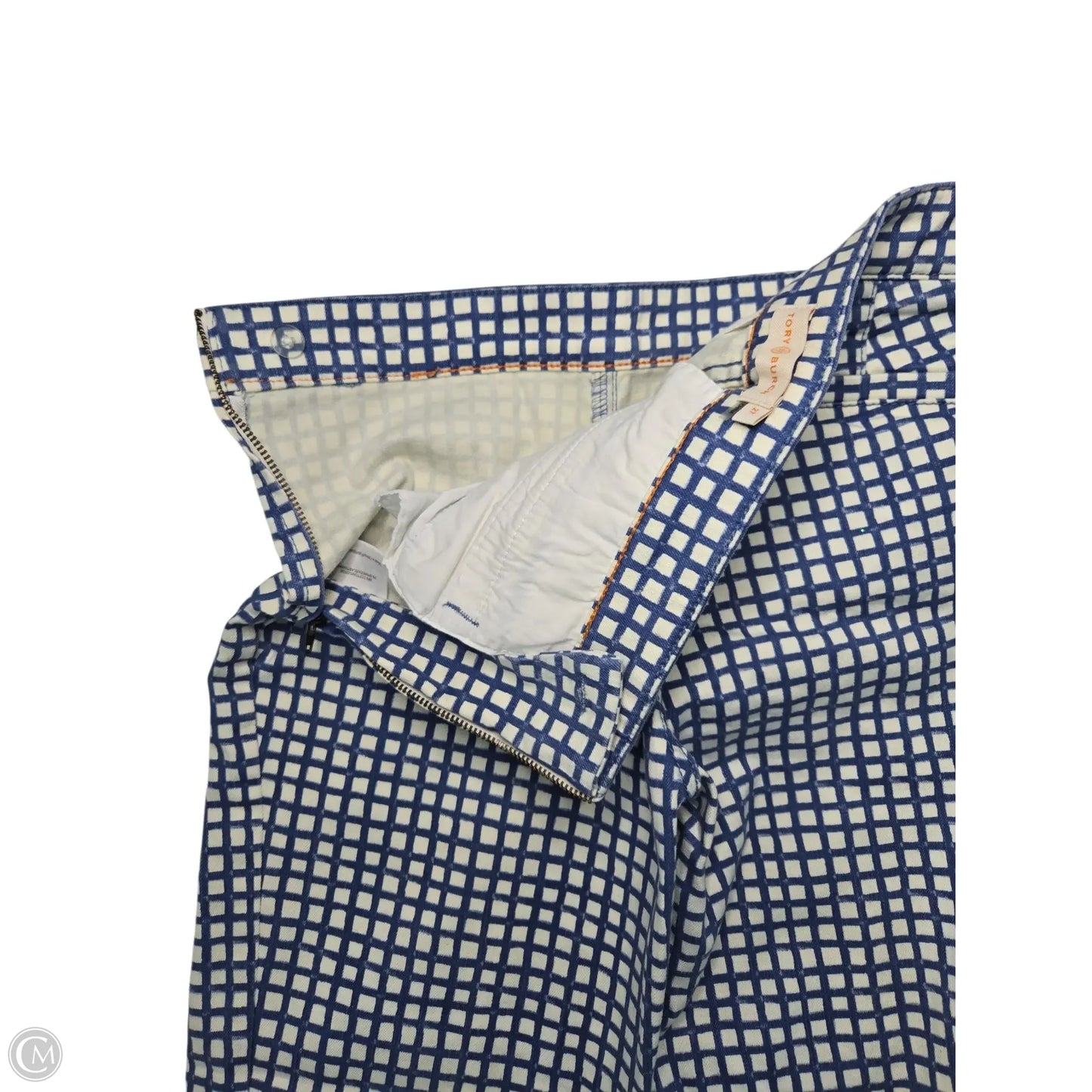 Pants Designer By Tory Burch In Blue & White, Size: 4