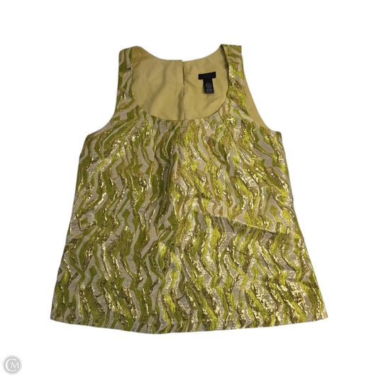 Top Sleeveless By J. Crew In Gold & Green, Size: 4