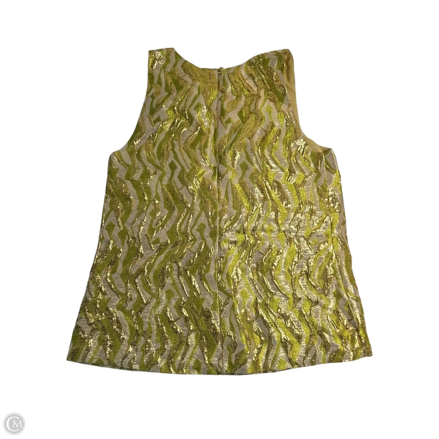 Top Sleeveless By J. Crew In Gold & Green, Size: 4