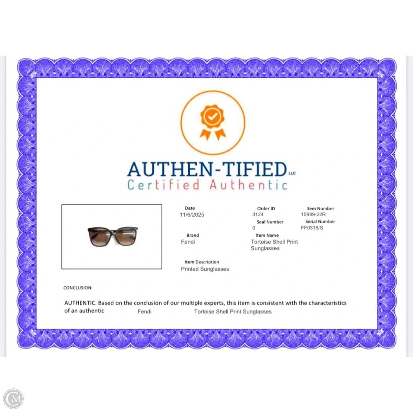 Sunglasses Luxury Designer By Fendi