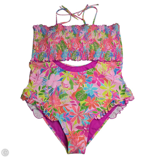 Swimsuit By POWER 2 THE FLOWER In Floral Print, Size: 2x