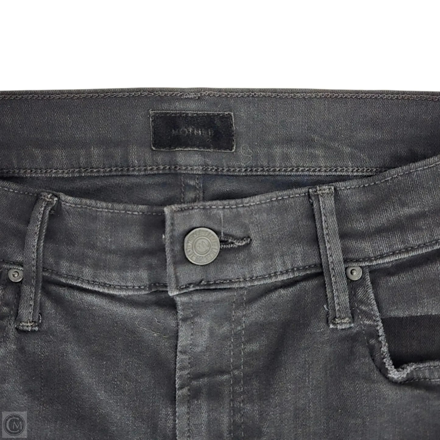 Jeans Straight By Mother In Black Denim, Size: 14
