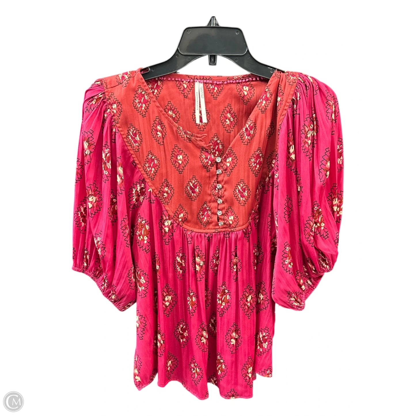 Top Long Sleeve By Anthropologie In Pink, Size: L