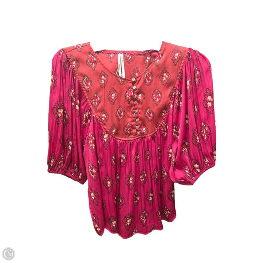 Top Long Sleeve By Anthropologie In Pink, Size: L