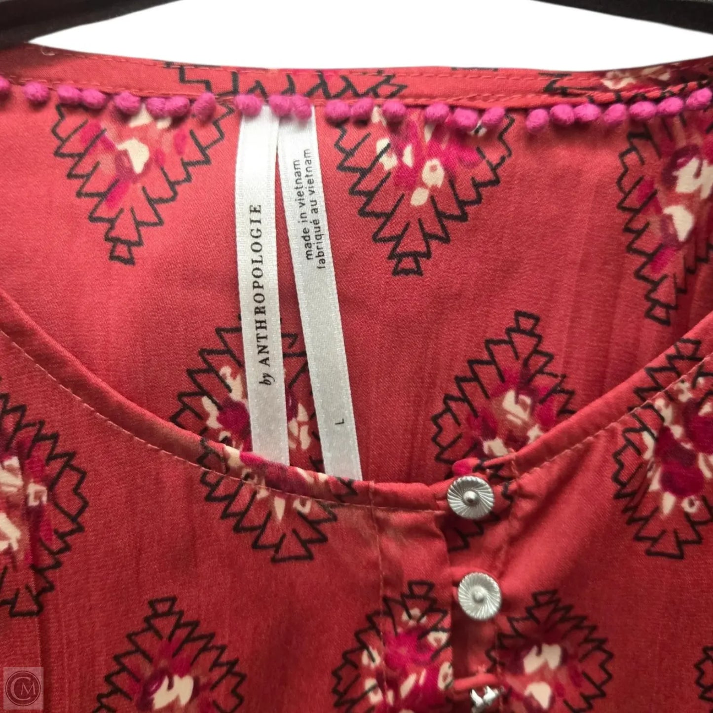 Top Long Sleeve By Anthropologie In Pink, Size: L