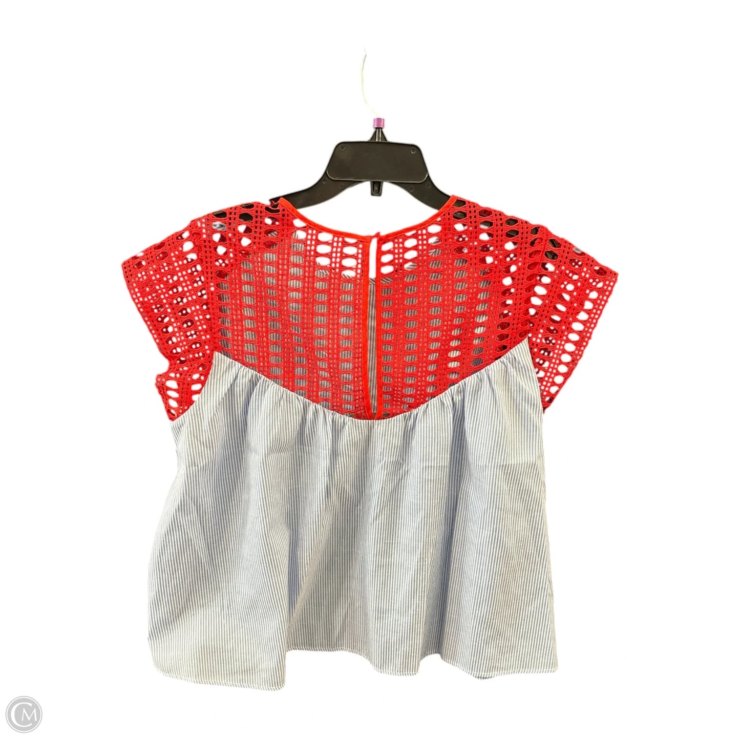 Top Short Sleeve By Maeve In Black & Red, Size: L