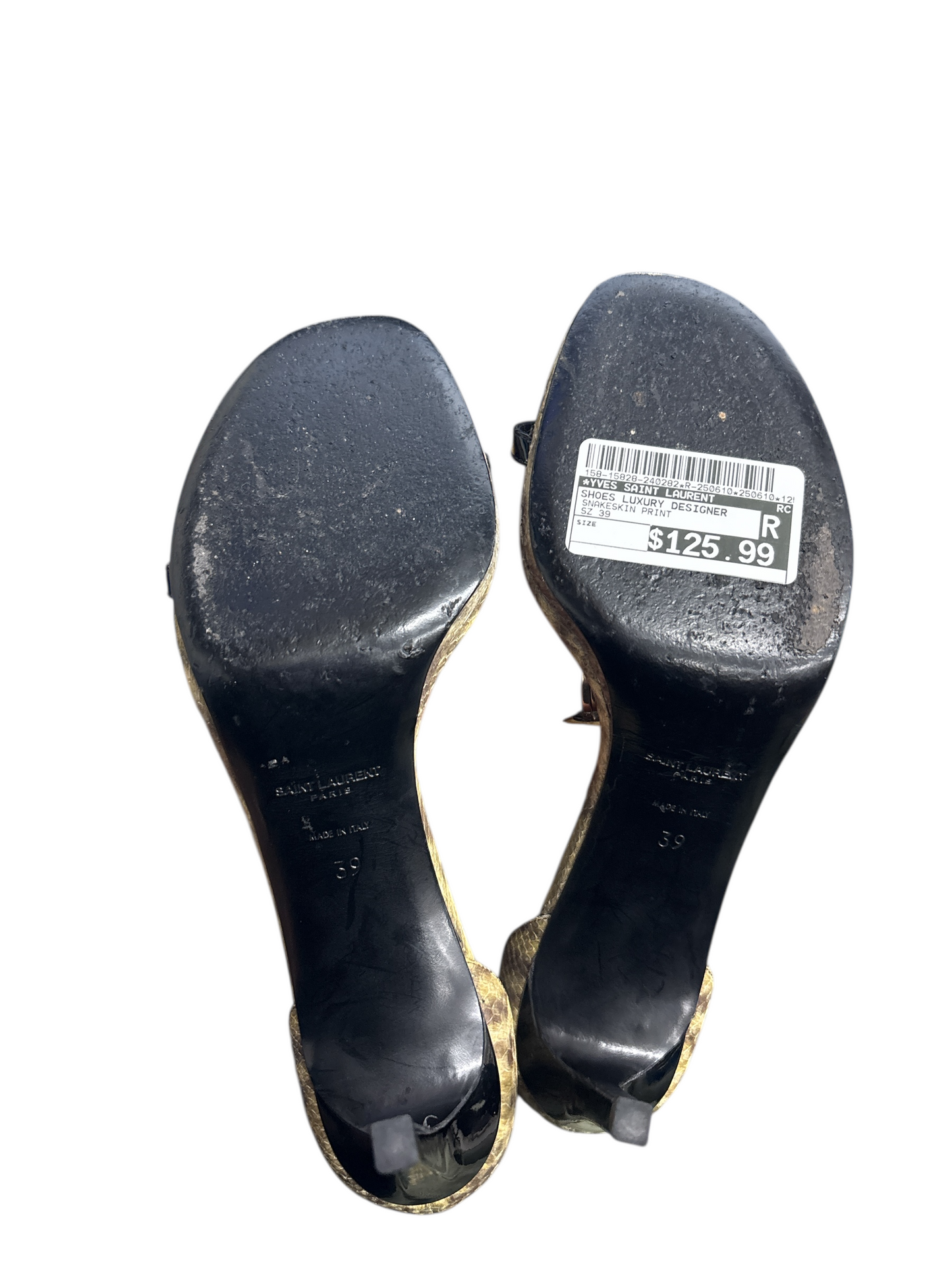 Shoes Luxury Designer By Yves Saint Laurent In Snakeskin Print