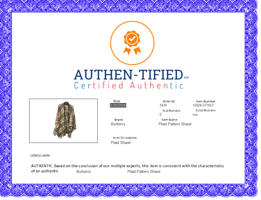 Shawl Luxury Designer By Burberry In Plaid Pattern