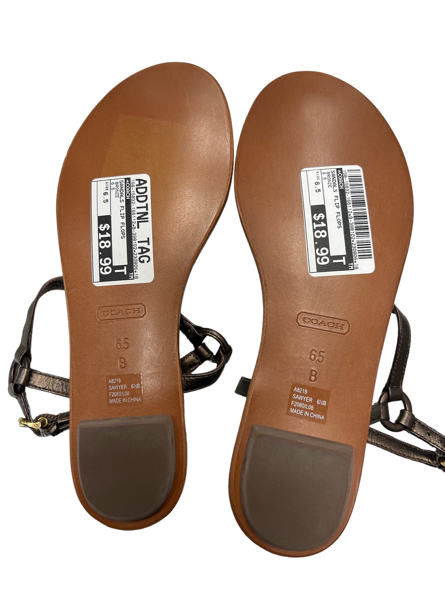 Sandals Flip Flops By Coach  Size: 6.5